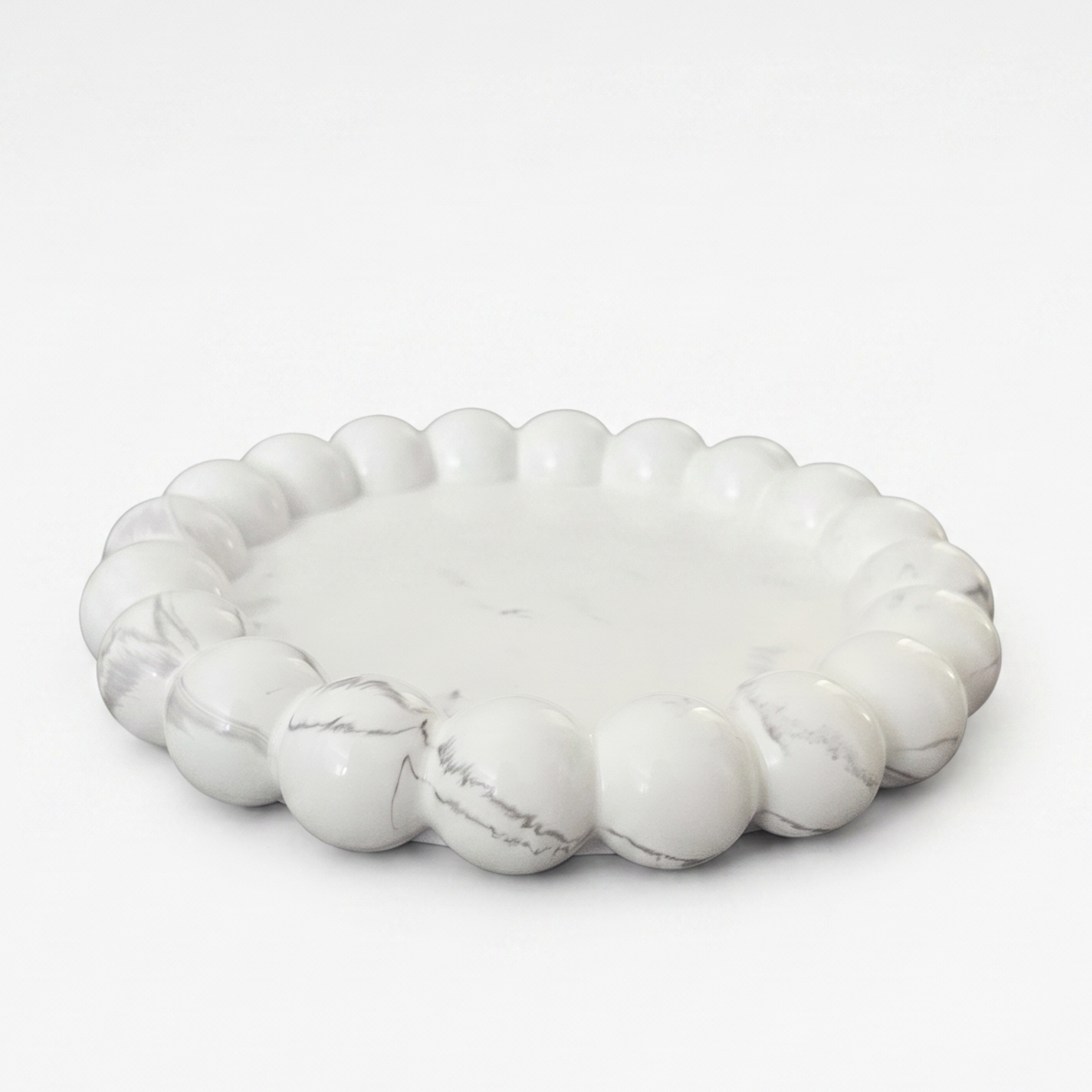 Vassoio design Perla - Bianco / Argento