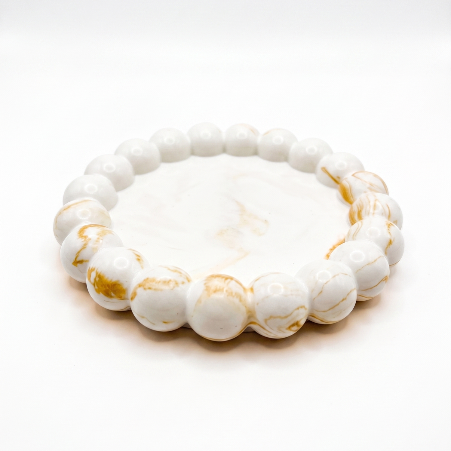 Vassoio design Perla - Bianco / Argento