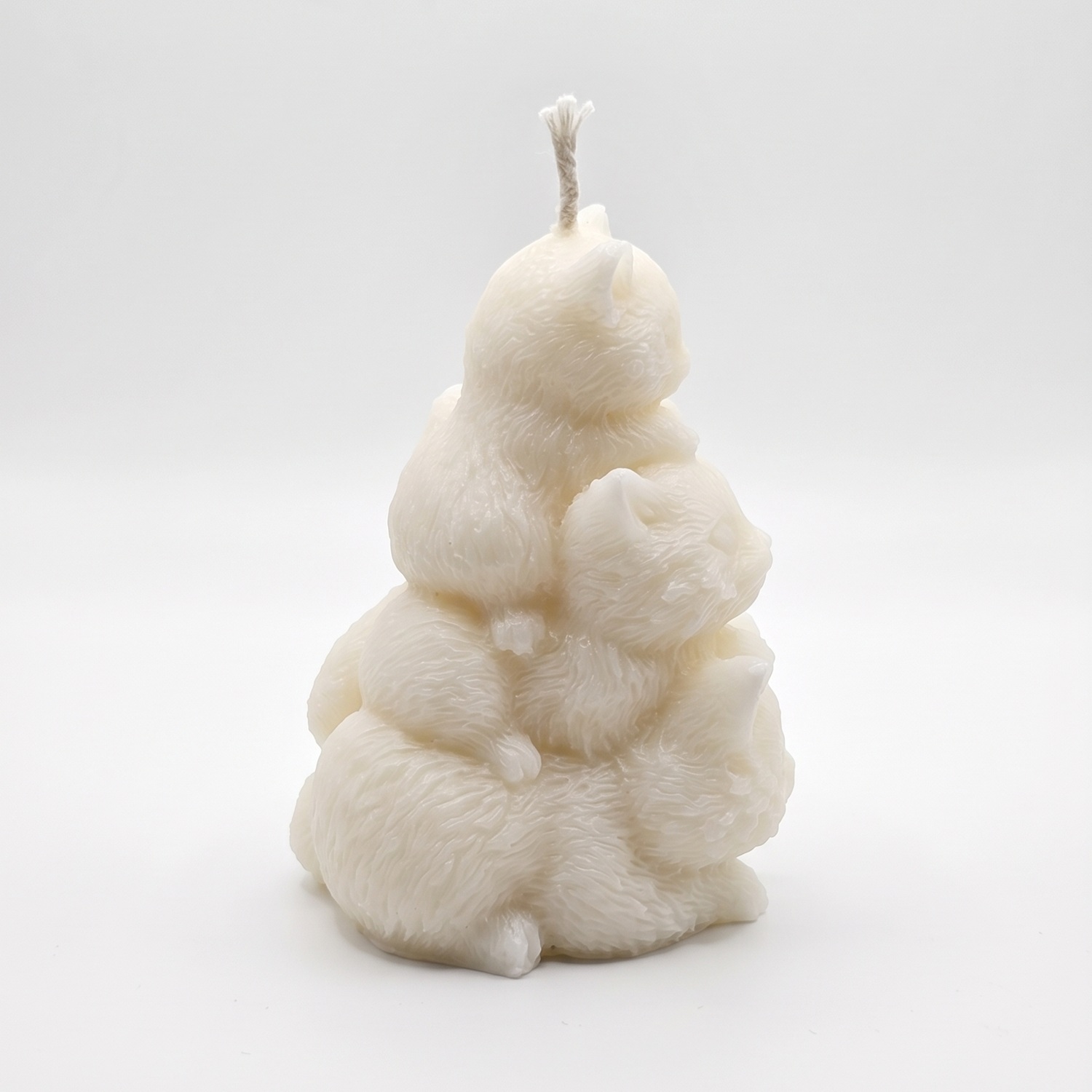 Candela Tre Gattini - Bianco / Cocco