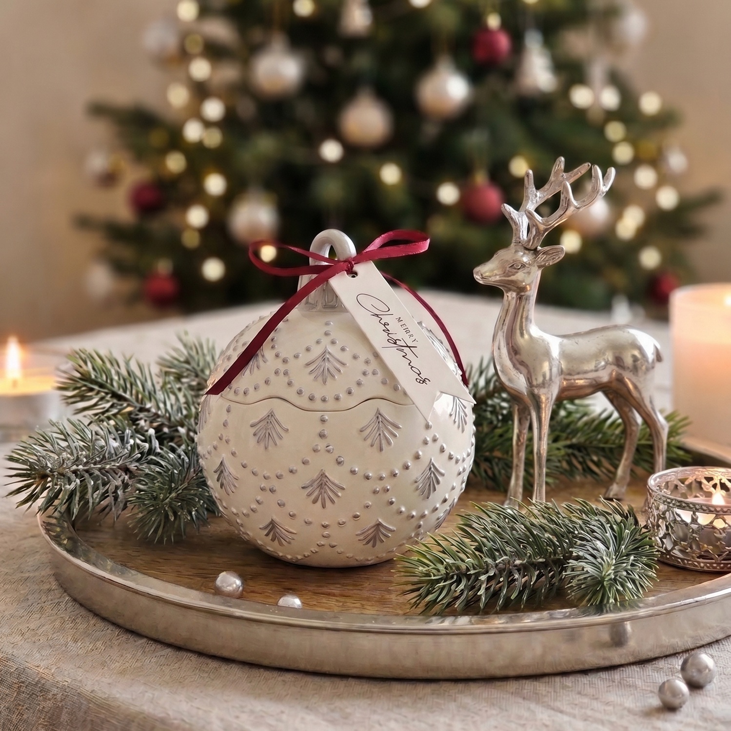 Candela Christmas Bauble Enchanted MINI - Bianca / Argento / Magia d'Inverno / MINI