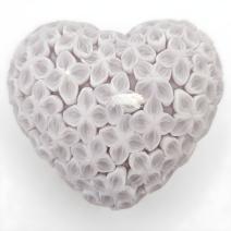 Candela decorativa Cuore Fiorito - Grigia / Vaniglia