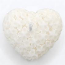 Candela decorativa Cuore Fiorito - Bianca / Cocco
