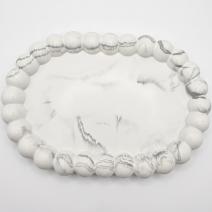 Vassoio design Korálka - Bianco / Argento