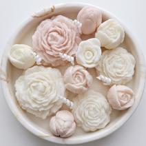 Candela Marmo Fiorito - Bianco / Oro / Lime, Basilico, Mandarino