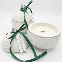 Candela Christmas Bauble Elegance - Bianca / Argento / Magia d'Inverno