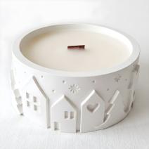 Candela Paesaggio invernale - Bianca / Latte, Miele