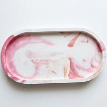 Vassoio design Klasik - Bianco / Rosa / Oro