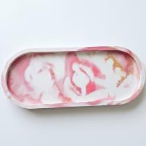 Vassoio design Klasik XL - Bianco / Rosa / Oro