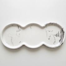 Vassoio di design Trio - Bianco / Argento