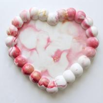 Vassoio design Cuore di Perle - Bianco / Rosa / Oro
