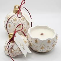 Candela Christmas Bauble Enchanted - Bianca / Oro / Magia d'Inverno