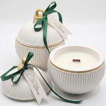 Candela Christmas Bauble Elegance - Bianca / Oro / Magia d'Inverno