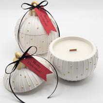 Candela Christmas Bauble Charming - Bianca / Oro / Magia d'Inverno