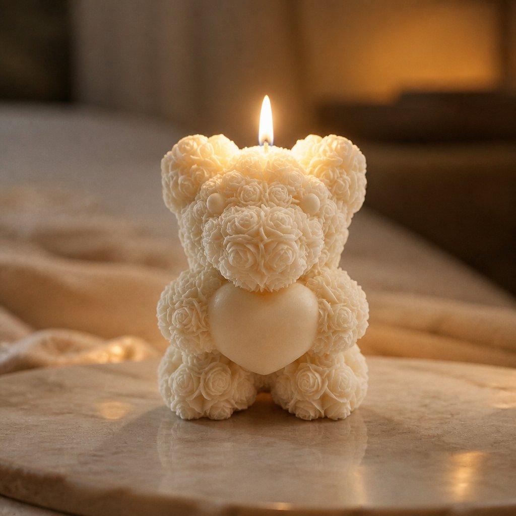 Candela Mini Orsetto - Bianca / Cocco