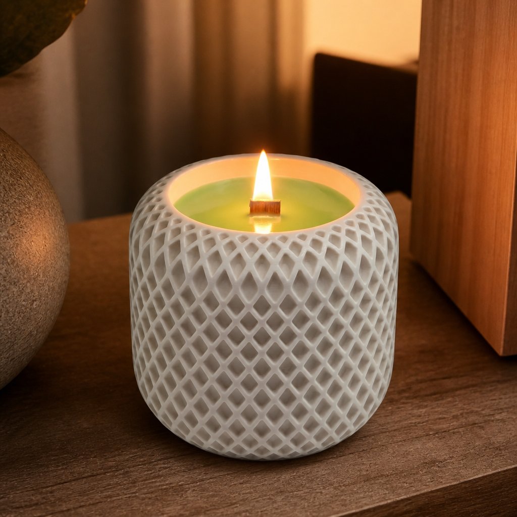 Candela Mosaico - Bianco / Neon Verde / Mela, Cannella