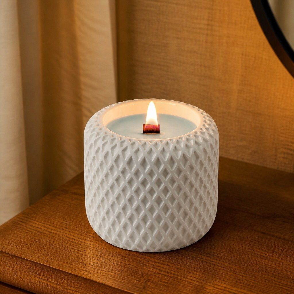 Candela Mosaico - Bianco / Azzurro Chiaro / Bambù, Cetriolo