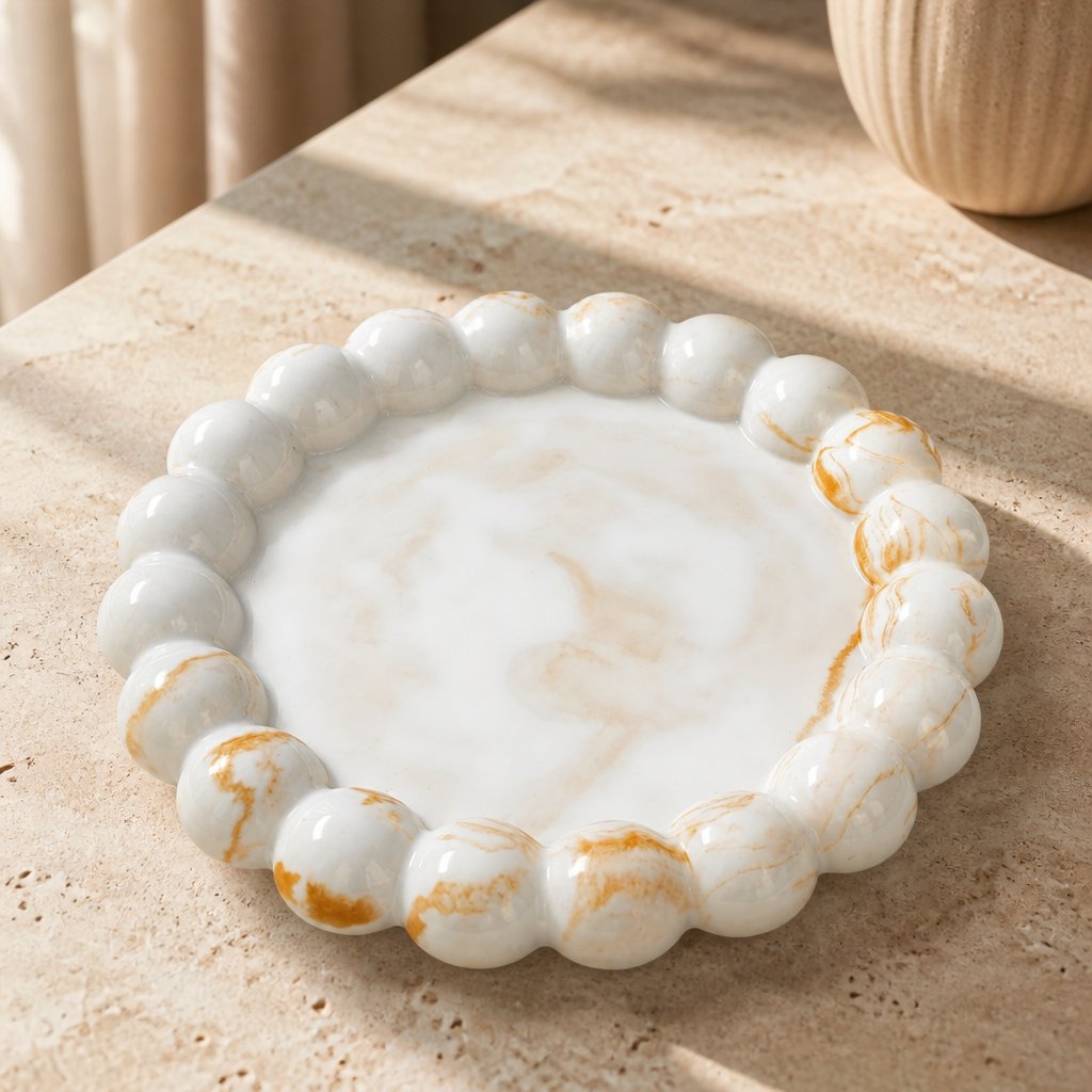 Vassoio design Perla - Bianco / Oro