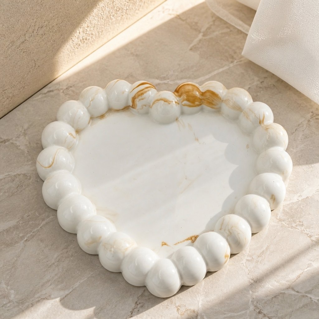 Vassoio design Cuore di Perla - Bianco / Oro