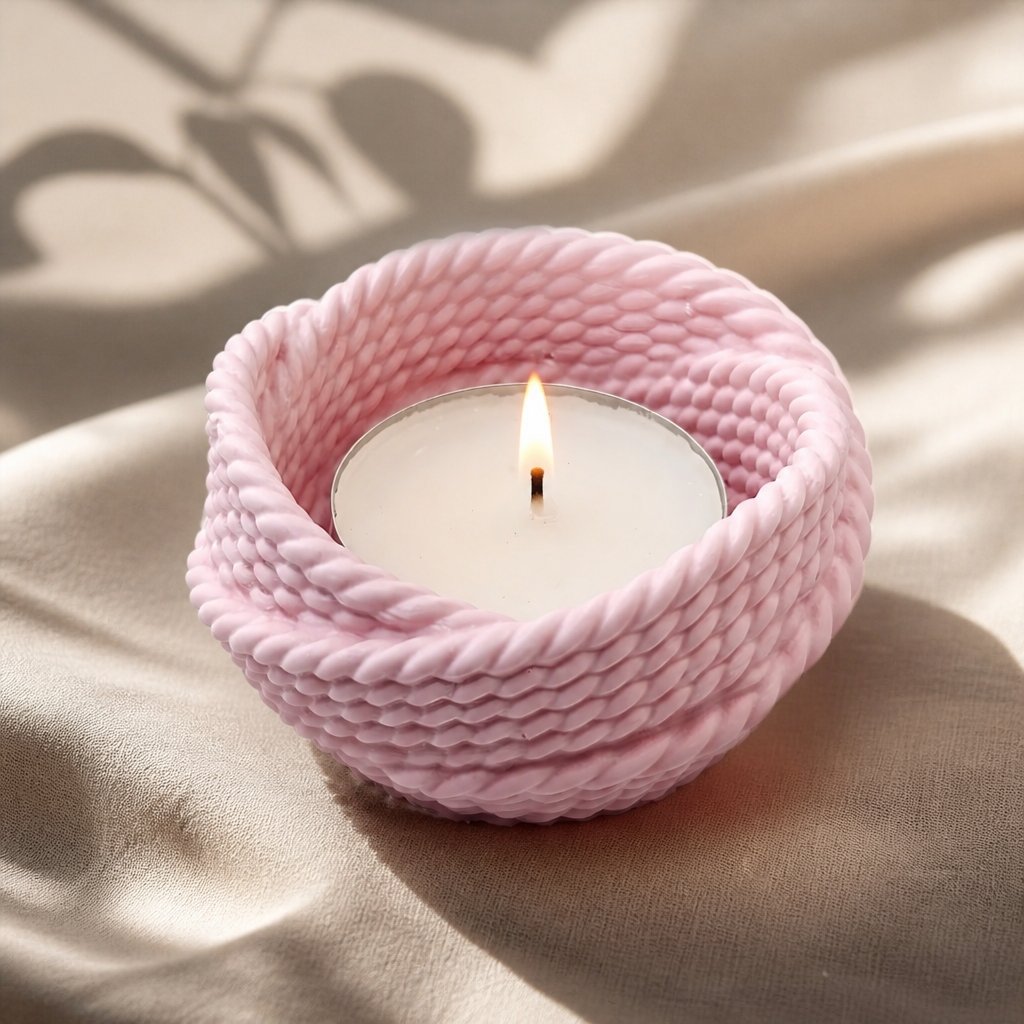Candeliere e ciotola design Filato – Rosa