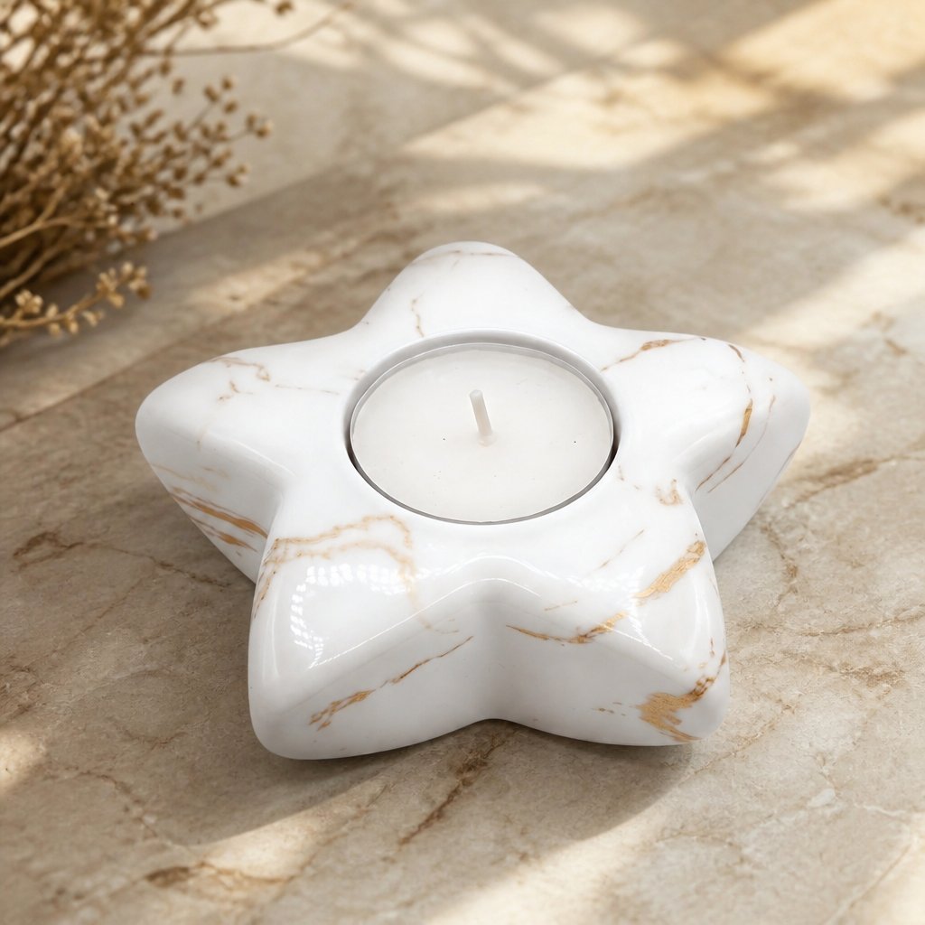 Candeliere design Stella - Bianco / Oro